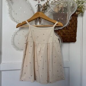 Kendi Toddler Cream Floral Pointelle Casual Dress